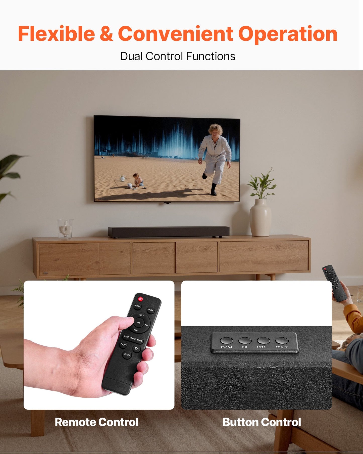 80W Bluetooth Soundbar for TV – Surround Sound Home Theater