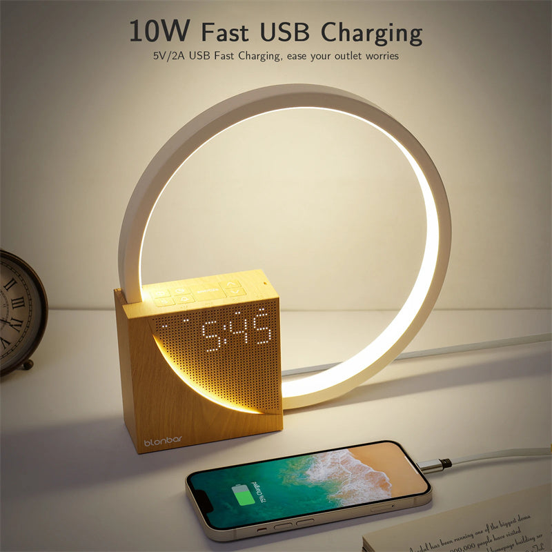 Touch Control Bedside Lamp with Natural Sleep Sounds & Alarm Clock