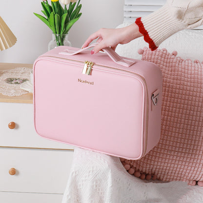 LED Lighted Makeup Bag with Mirror – Large Travel Cosmetic Case