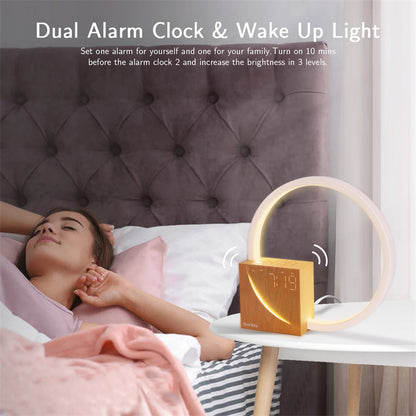 Touch Control Bedside Lamp with Natural Sleep Sounds & Alarm Clock