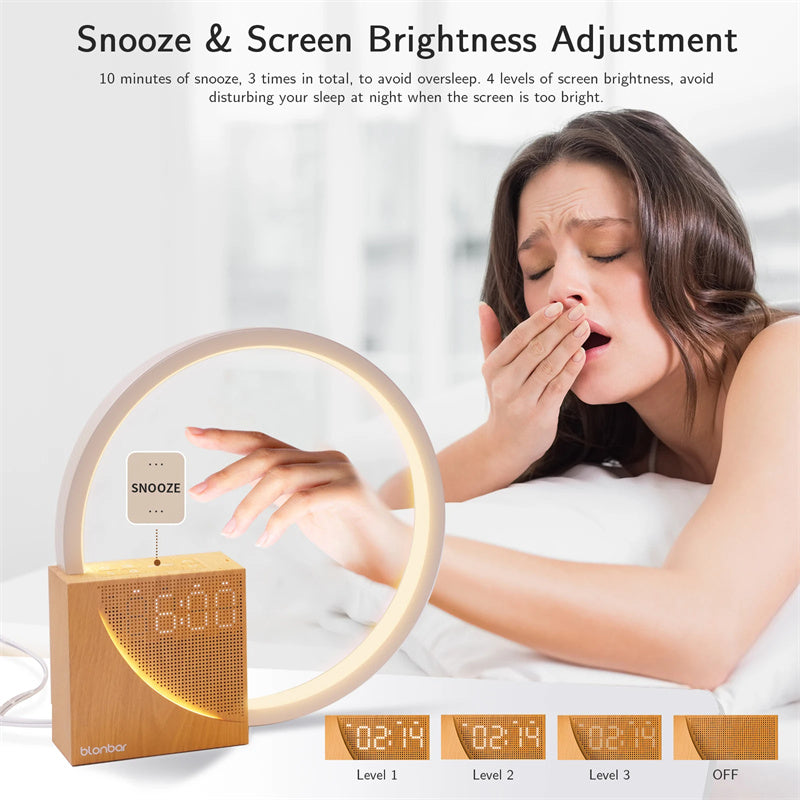 Touch Control Bedside Lamp with Natural Sleep Sounds & Alarm Clock