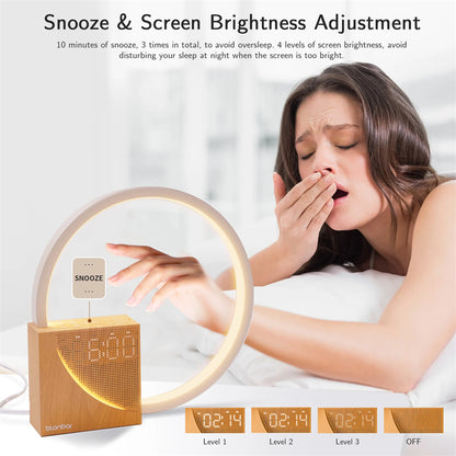 Touch Control Bedside Lamp with Natural Sleep Sounds & Alarm Clock