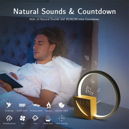 Touch Control Bedside Lamp with Natural Sleep Sounds & Alarm Clock