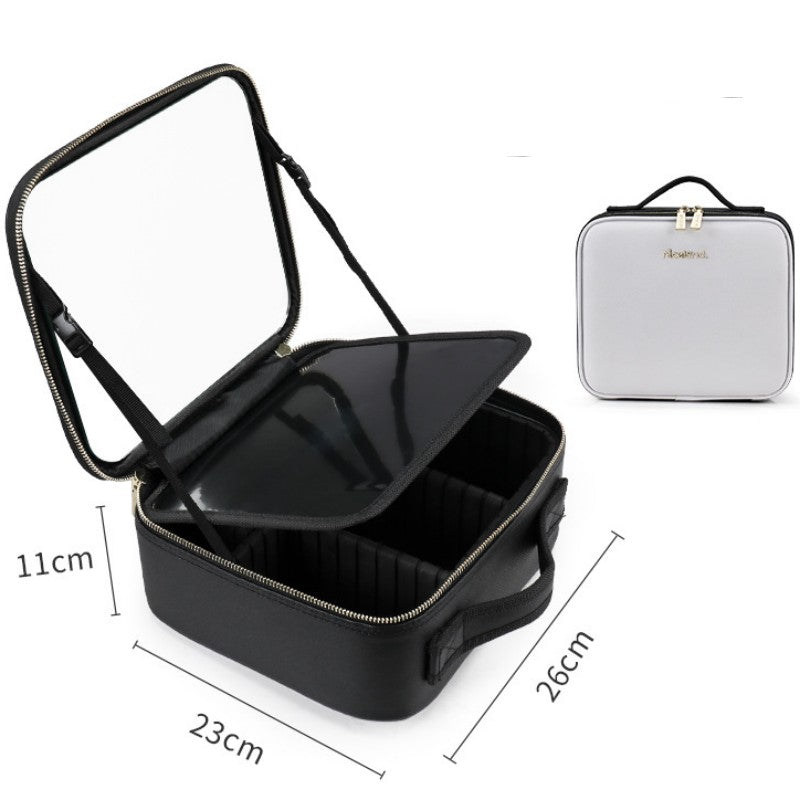 LED Lighted Makeup Bag with Mirror – Large Travel Cosmetic Case