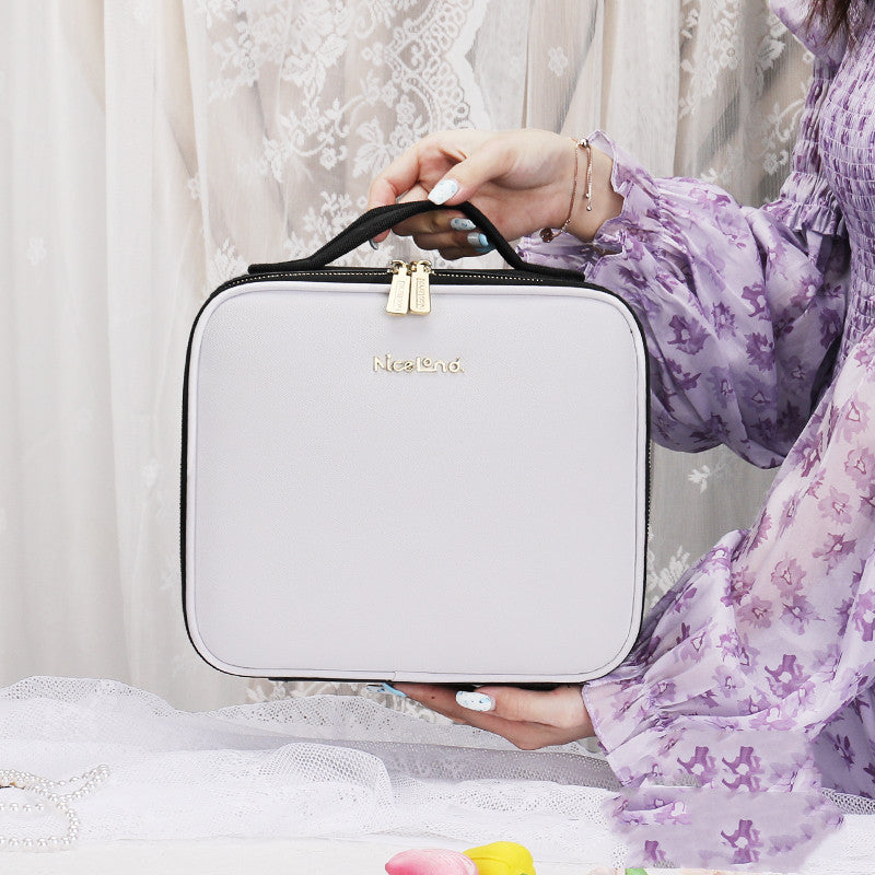 LED Lighted Makeup Bag with Mirror – Large Travel Cosmetic Case