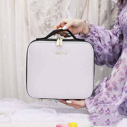 LED Lighted Makeup Bag with Mirror – Large Travel Cosmetic Case