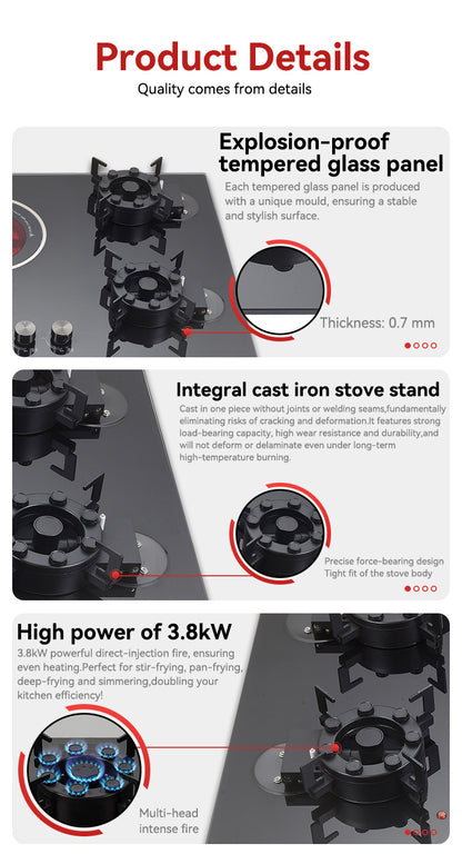Tempered Glass All-in-One Electric Cooktop