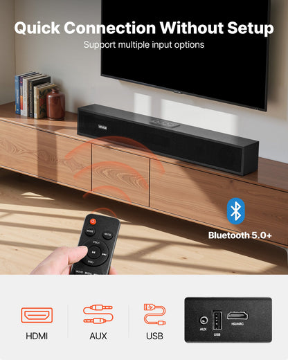 80W Bluetooth Soundbar for TV – Surround Sound Home Theater