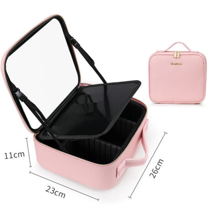 LED Lighted Makeup Bag with Mirror – Large Travel Cosmetic Case